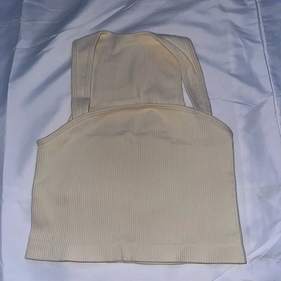 Cream Ribbed Tank Top - Picture 1 of 3